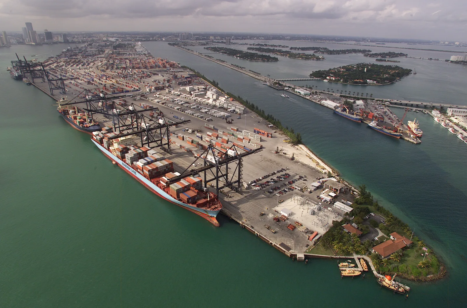 Container ship and port logistics